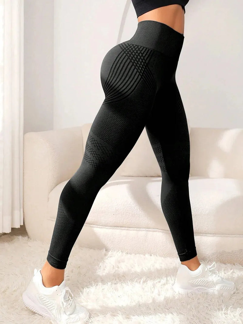 Sports Pants With Sexy Lines Lifting Buttocks Sports Tight Pants Women's High Waisted Elastic Fitness Pants Running Yoga Pants