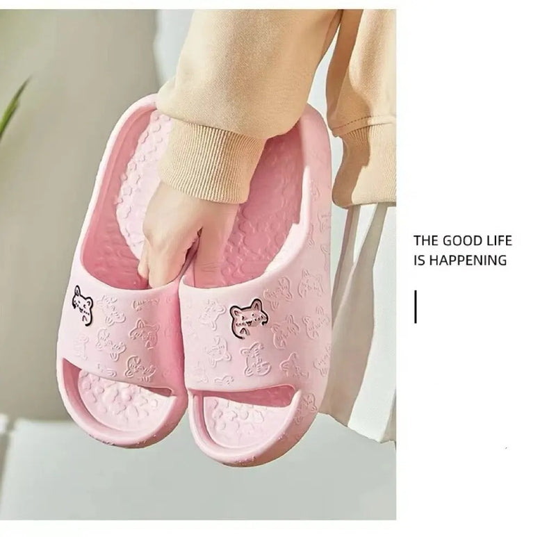 Women Summer EVA Slippers Indoor Home Bath Non Slip Soft Wide Comfort Couple Slippers Unisex Outdoor Beach Flip Flops Men Slides