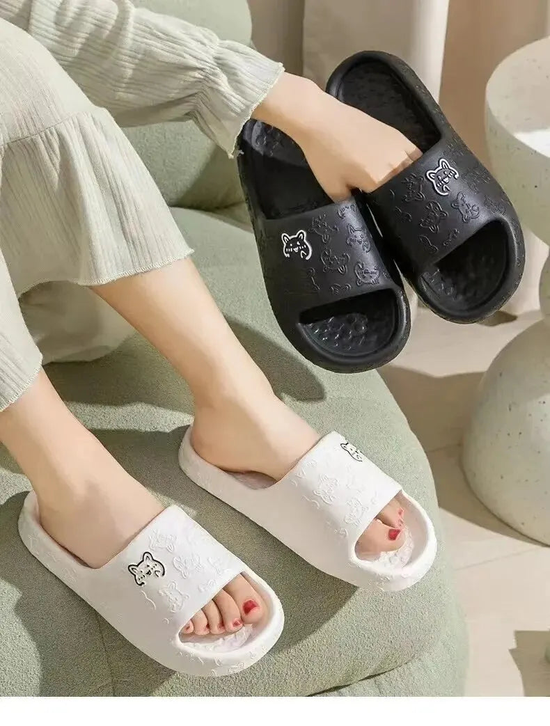 Women Summer EVA Slippers Indoor Home Bath Non Slip Soft Wide Comfort Couple Slippers Unisex Outdoor Beach Flip Flops Men Slides